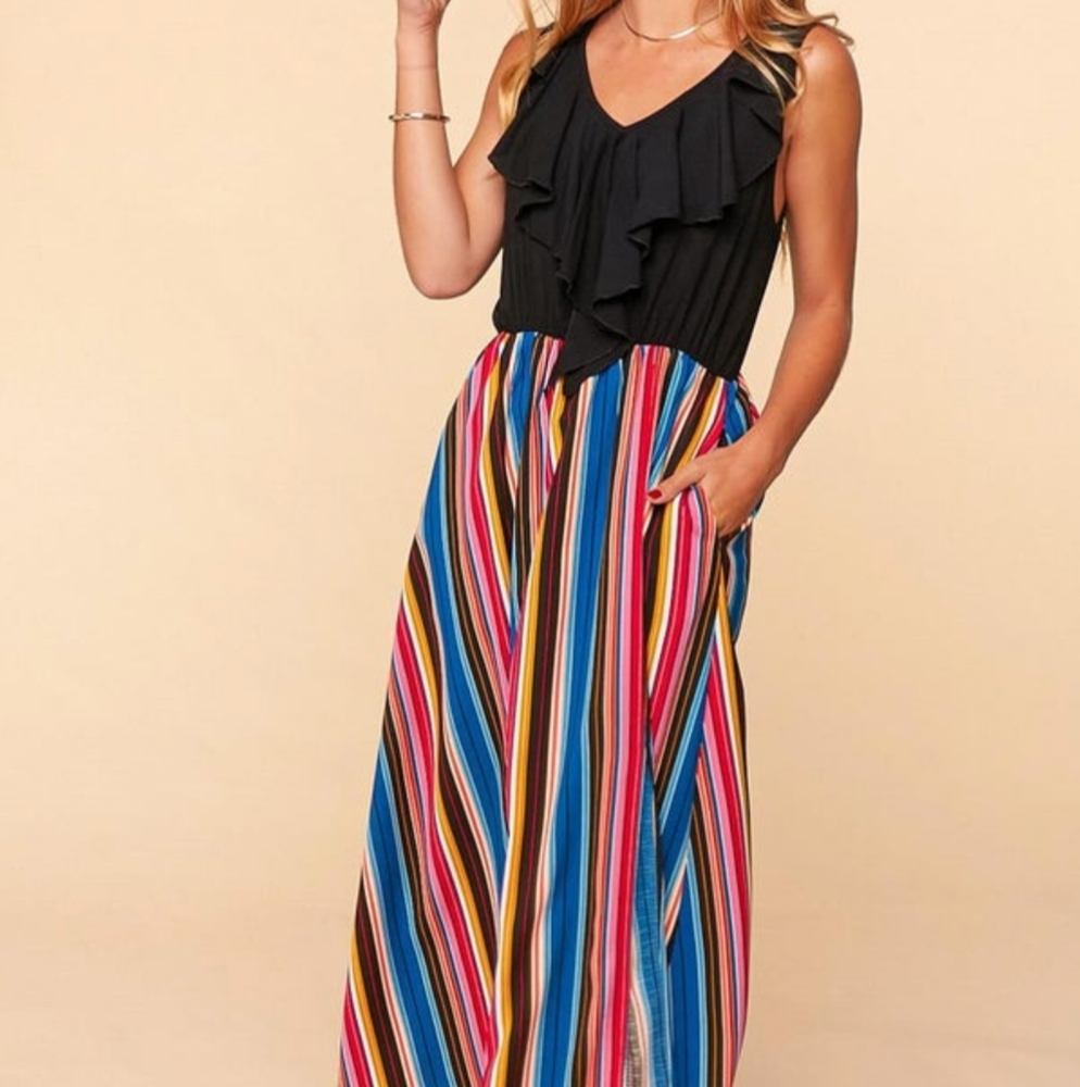 Haptics Multi Stripe Dress 2XL